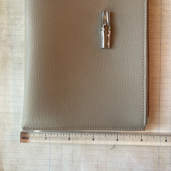 Longchamp Roseau Flat Leather Clutch in Clay